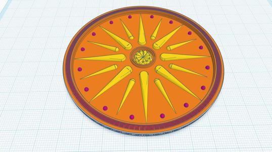 Greek Macedonian Vergina Sun Coaster With Key Meander