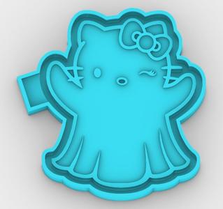 Hello Kitty Ghost 161248 - freshie mold - STL for silicone mold