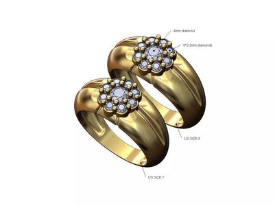 Carved bubble cluster diamond statement ring