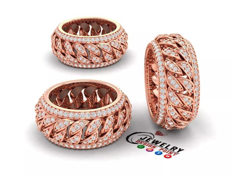 Custom Diamond Ring - Cuban Eternity Diamond Ring