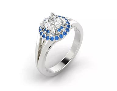 D-0629 sapphire halo engagement ring
