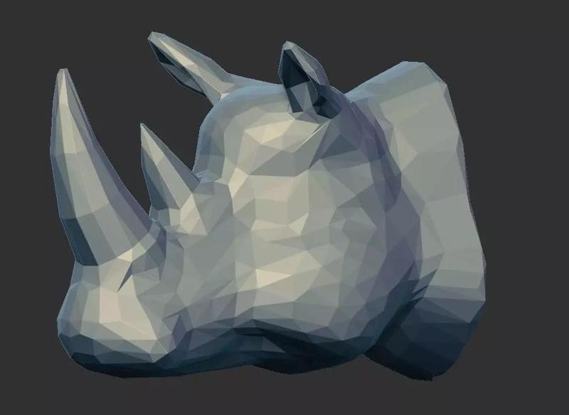 Rhinoceros in low polygon