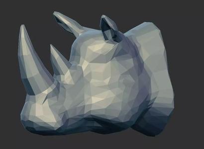 Rhinoceros in low polygon