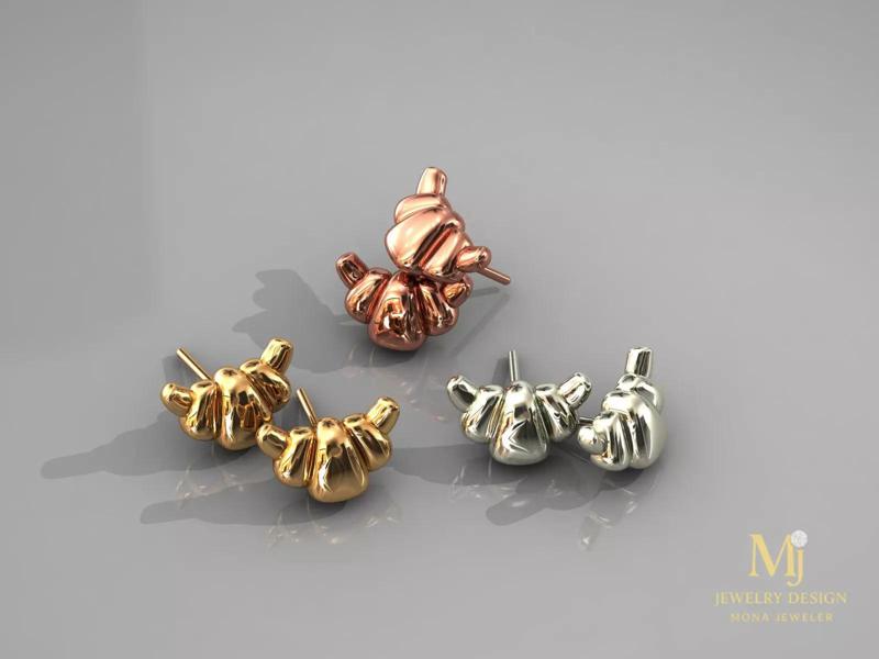 Croissant Stud Earring 3D Model