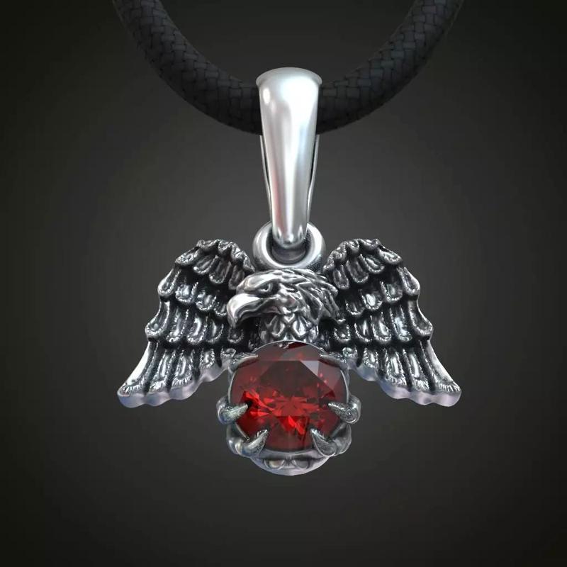 Eagle spread wings claws gem pendant