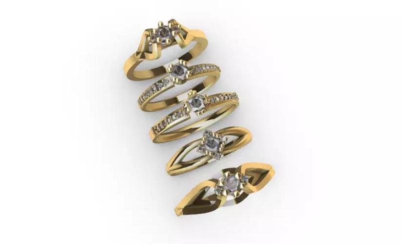 Conjunto anillo solitario para dama-mujer -v-