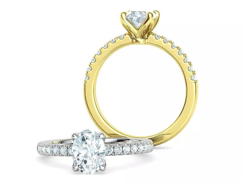 Delicate Engagement Solitaire Ring 8x6mm Oval Stone 1ct