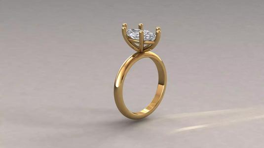 Classic 6-Prong Solitaire Engagement Ring 3D Model STL