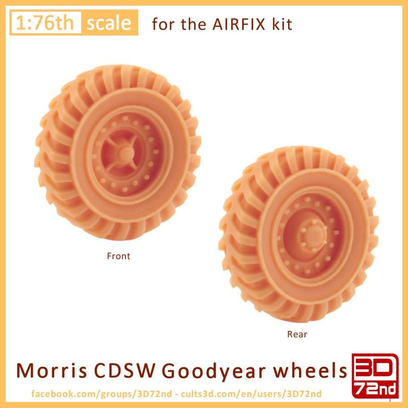 3D72ND - 1/76TH SCALE MORRIS CDSW GOODYEAR WHEELS