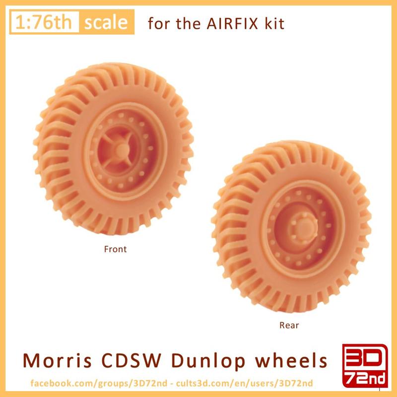 3D72ND - 1/76TH SCALE MORRIS CDSW DUNLOP WHEELS
