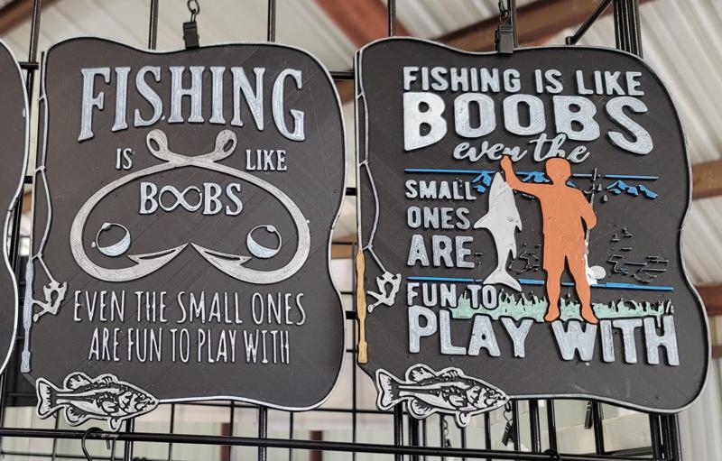 Fishing Is like Boobs wall art sign decor