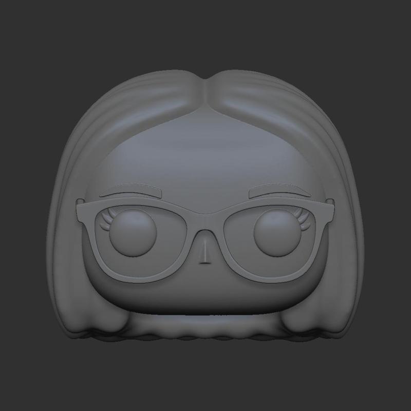Funko Pop Female Head short hair with glasses