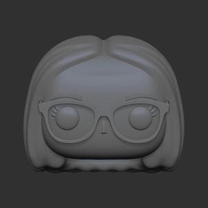 Funko Pop Female Head short hair with glasses