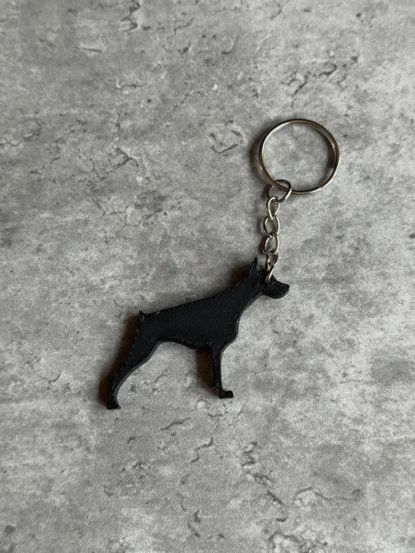 Doberman without tail keyring