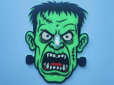 Glow In The Dark Frankenstein Light Switch Cover
