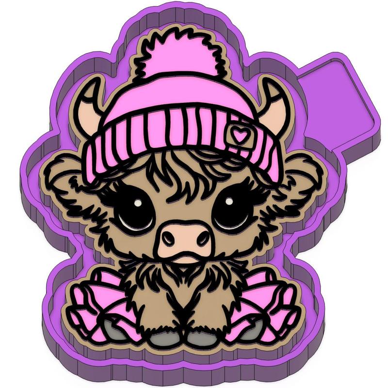 Tutu skirt highland cow Freshie STL Mold Housing