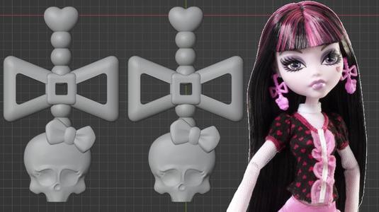 Draculaura Killer Style Earrings Replacements