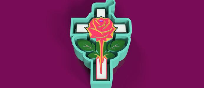 Cross with Flower Design freshie – Versatile Mold for Silicone Casting