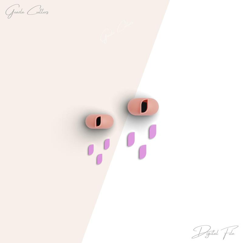 Petal Micro Clay Cutter, Leaf Polymer Clay Cutter, Tiny Clay Cutter, 2 Sizes Included, Digital STL File, No: 52