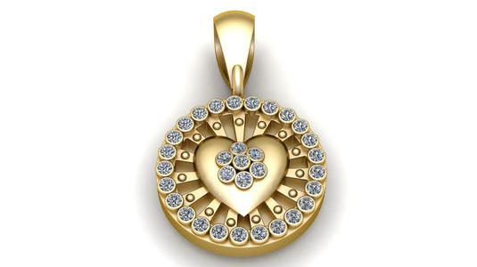 HEART COIN PENDANT 3D PRINTABLE MODEL