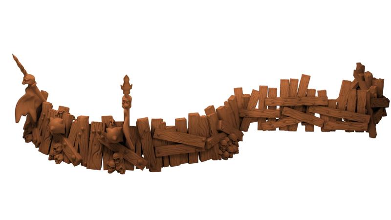 Scrap wood barricades for tabletop games