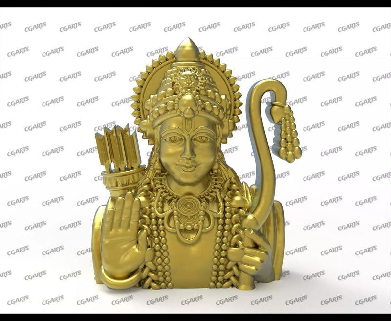Lord Rama 3D Model Hindu God Ram Idol Bust