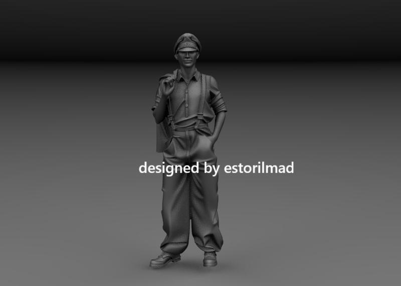 WW2 GERMAN TANK DRIVER RESTING