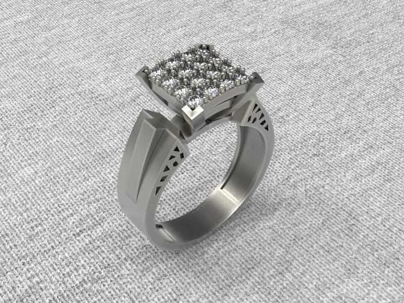 Solitaire Engagement Ring jewelry Gold silver 3D print model