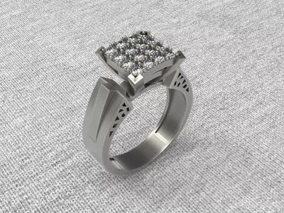 Solitaire Engagement Ring jewelry Gold silver 3D print model
