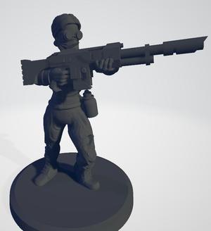 Female Guardsman with Lasgun (penal legion)