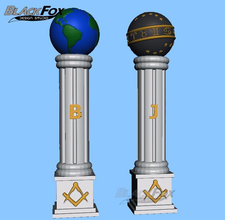 Column B J masonic freemason