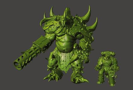 Rat Mutant Space Marine And Super Heavy Guns and Saw build your own persupported and hollowed