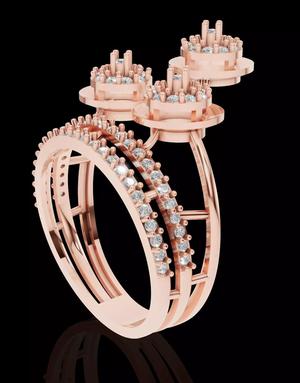 Elegant Triple Circle Diamond Ring
