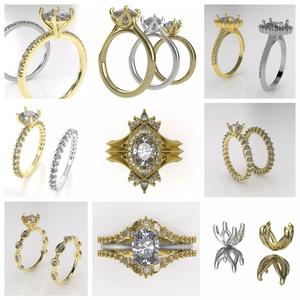 engagement wedding ring sets 9 pairs  bundle free adjusting
