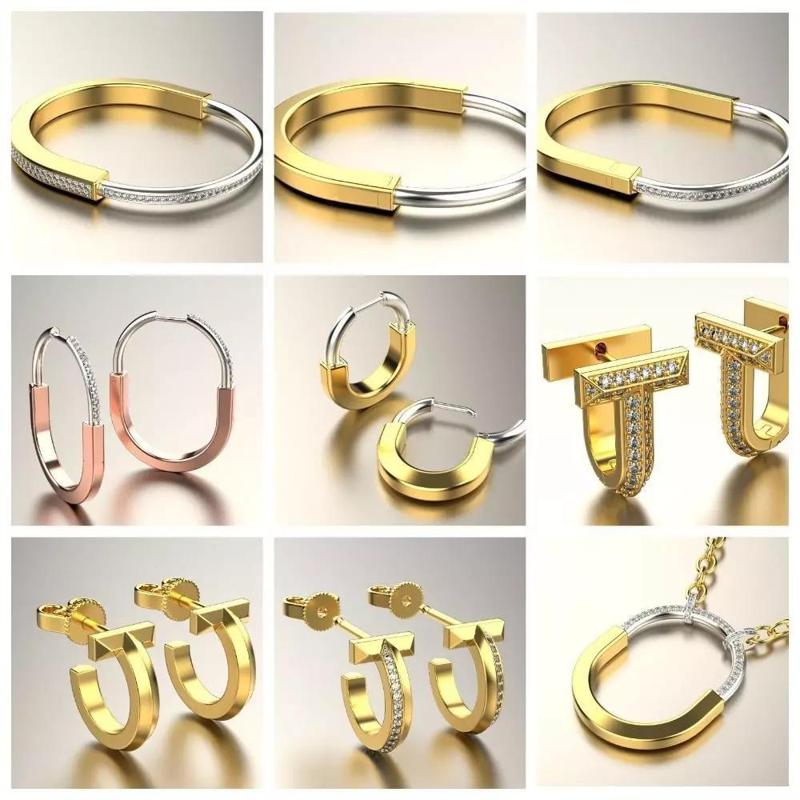 Tiffany lock t t1 earrings bracelet pendant 3D Model Collection