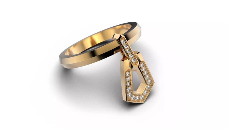 Fashion movable Chains ring all sizes R55