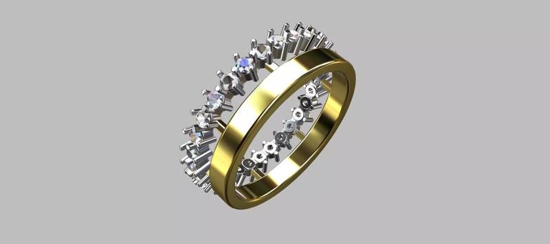 Full Wedding Ring with 1mm Stones