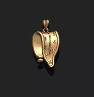 Dali melting clock time pendant