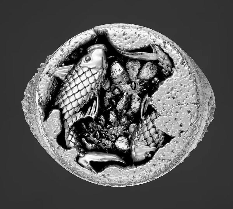 Fish Rock Stone New Bran Trend Lux Printable Jewel Ring