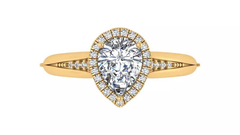 Pear Halo Vintage-Inspired Engagement Ring