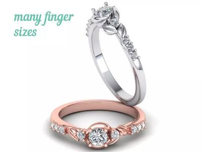 Own design Engagement Paradise Leaves ring Many sizes N0268