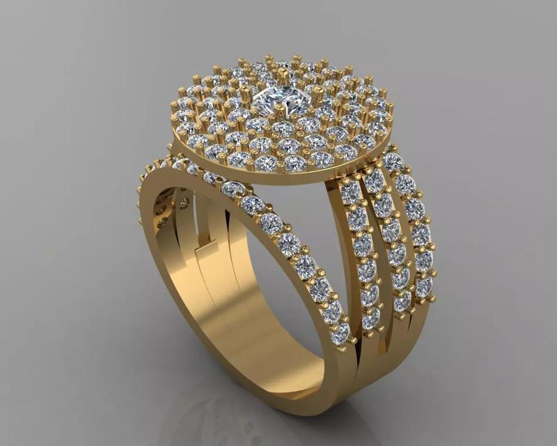 Halo Round Diamond Wedding Ring