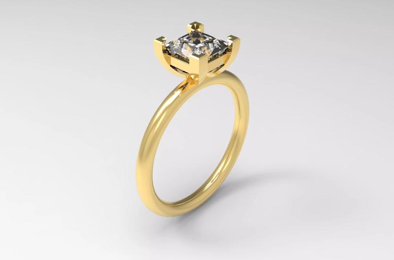 Princess cut engagement ring
