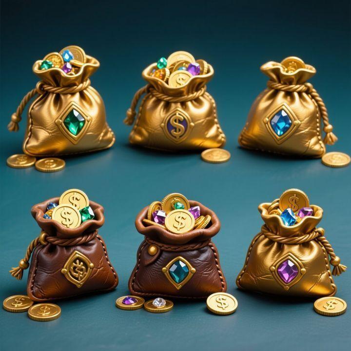 Gold & Gemstone Treasure Bags