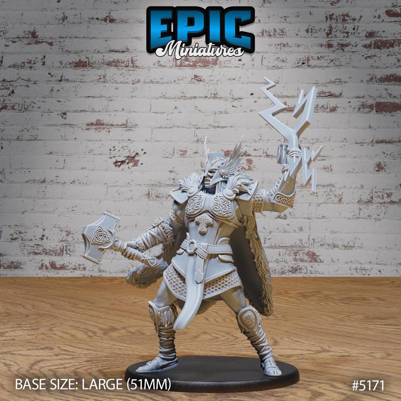 Thor Avatar Lightstrike ‧ DnD Miniature ‧ Tabletop Miniatures ‧ Gaming Monster ‧ 3D Model ‧ RPG ‧ DnDminis ‧ STL FILE