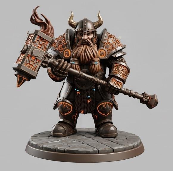 Dwarf warrior with hammer