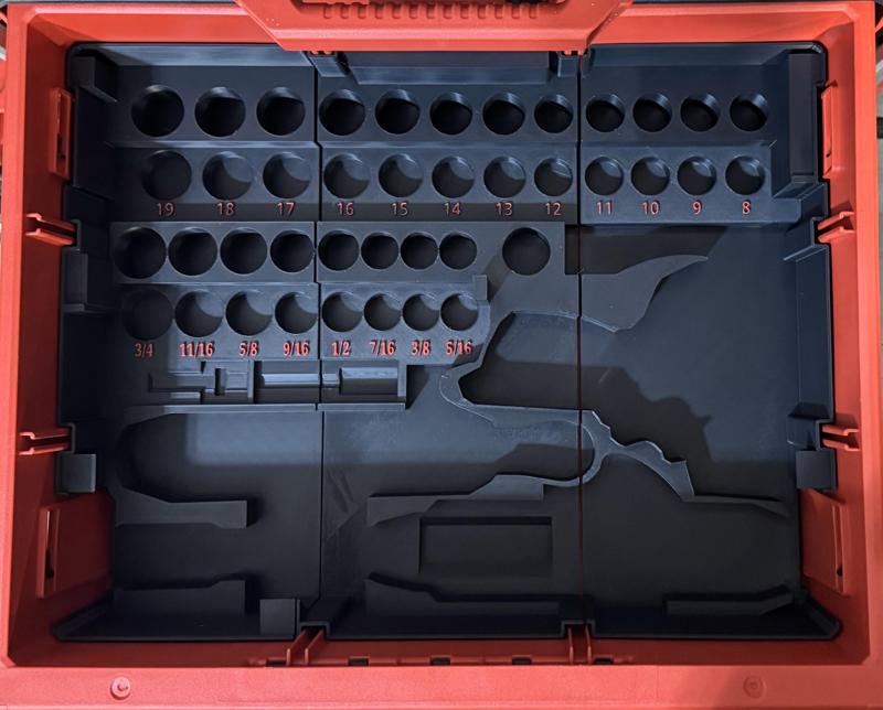 Milwaukee Packout Insider Ratchet Stubby Hex Ratchet Socket Set Drawer Liner