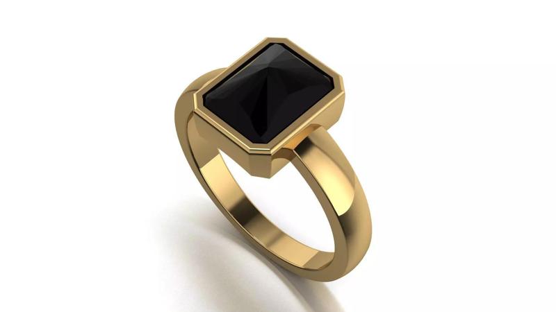 emarald stone ring 3d model printable model