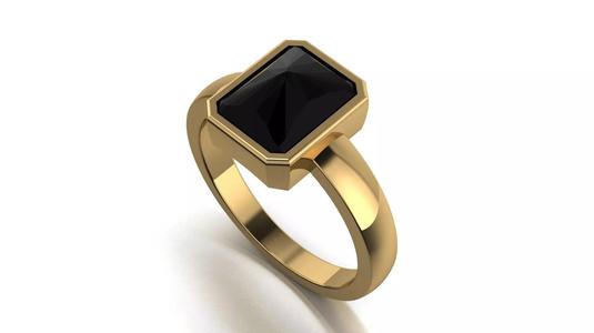 emarald stone ring 3d model printable model
