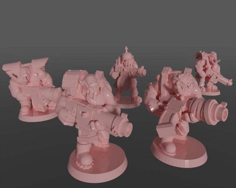 Ork soldiers with rifles set #2